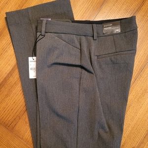 Brand New Dark Gray Express Editor Barely Boot Low Rise Dress Pants Size 2S